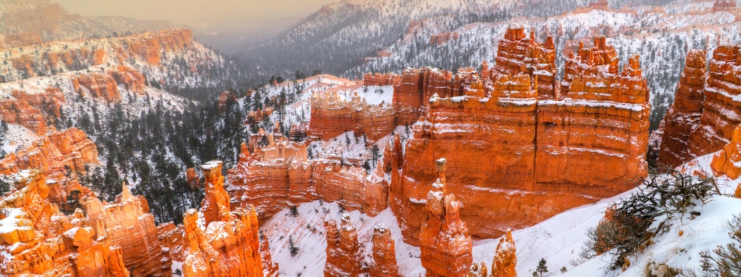 Winter overview of the Bryce National Park