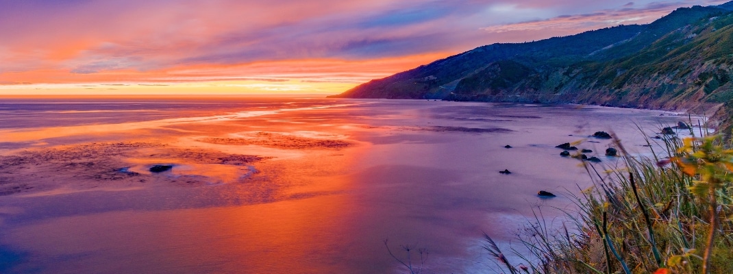 Pacific Coast Sunset at Kirk Creek in Big Sur, California, USA. 