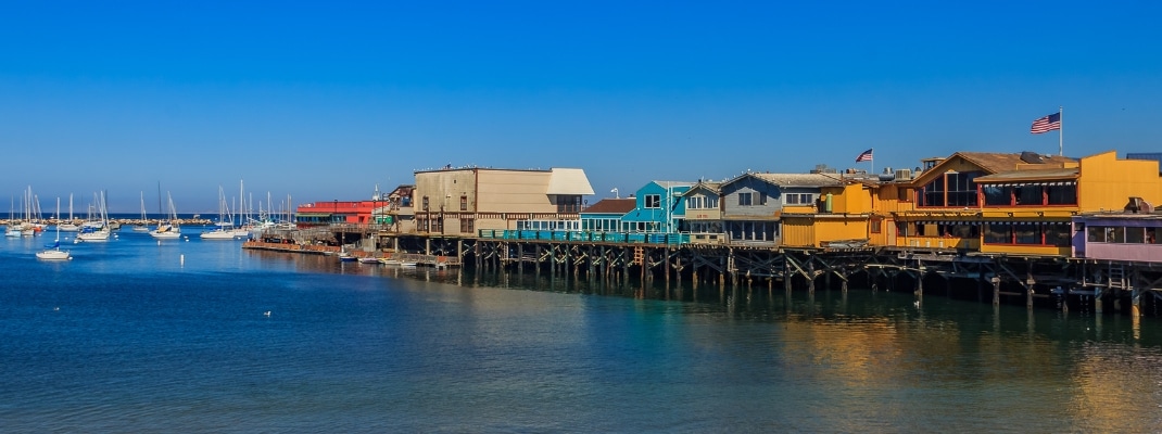 The Old Fisherman's Wharf in Monterey, California, a famous tourist attraction 