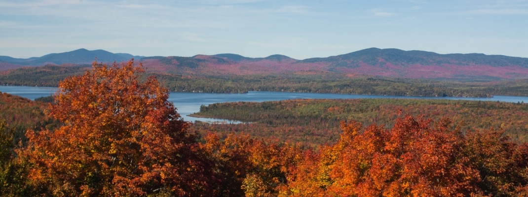 Rangeley Lakes Region of Maine off of one of the state's Scenic Byways in fall 