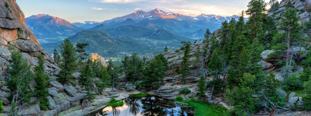 Longs Peak and The Crags above Gem Lake in Rocky Mountain National Park