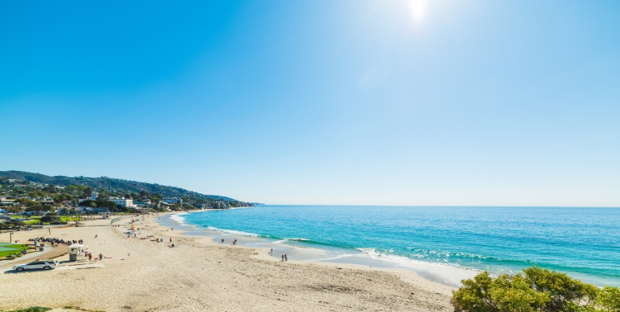 Clear sky over Laguna beach, California