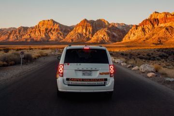 Minivan on road