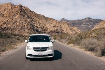 Minivan on road